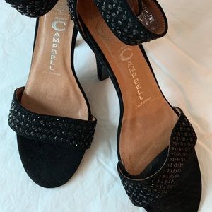Jeffrey Campbell black rhinestone studded heels